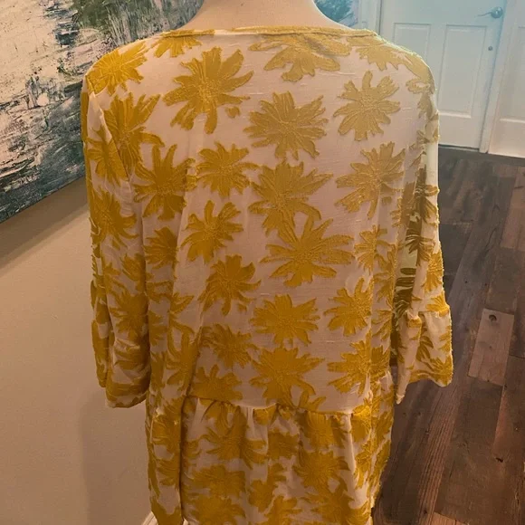 Lavish Sunflower Peasant Blouse XL - Picture 3 of 4